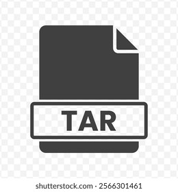 Vector illustration of TAR file in dark color and transparent background(PNG).