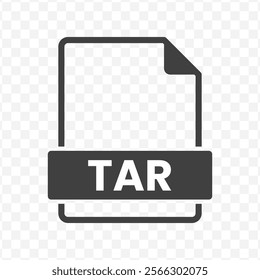 Vector illustration of TAR file in dark color and transparent background(PNG).