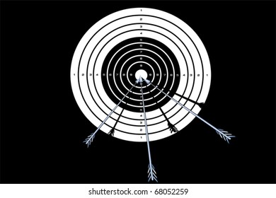 Vector illustration of target with the arrows at a bull's-eye