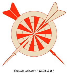 Vector illustration of target and arrows for darts. Sports theme. Design for banner, poster or print.