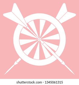 Vector illustration of target and arrows for darts. Sports theme. Design for banner, poster or print.