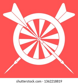 Vector illustration of target and arrows for darts. Sports theme. Design for banner, poster or print.
