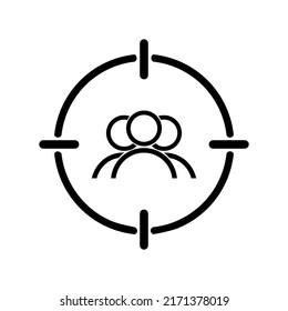 Vector illustration of target audience icon on white background.