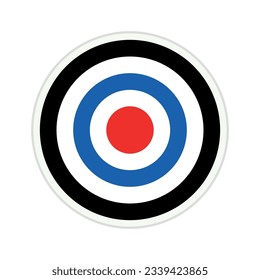 
Vector illustration. target or darts. emoji. sticker or icon with circles. sign. a game. target. hit the mark. marketing