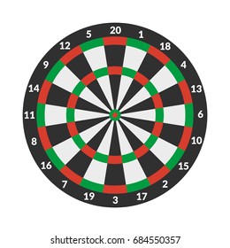 Vector illustration. Target darts on white background. Colorful icon.