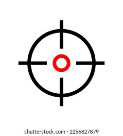 ilustración vectorial del icono de objetivo y de objetivo sobre fondo blanco