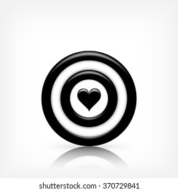 Vector illustration. Target with heart. Valentines day. Love. Aim. 