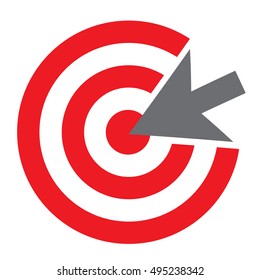 vector illustration of a target icon with an arrow