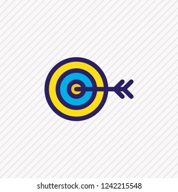 Vector illustration of target icon colored line. Beautiful leisure element also can be used as goal icon element.