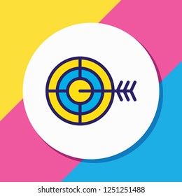 Vector illustration of target icon colored line. Beautiful trade element also can be used as goal icon element.