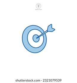 A vector illustration of a target icon, representing goals, focus, or objectives. Ideal for illustrating precision, achievement, or strategy