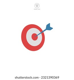 A vector illustration of a target icon, representing goals, focus, or objectives. Ideal for illustrating precision, achievement, or strategy