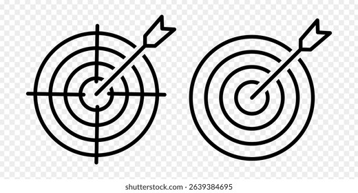 Vector illustration of Target icon set isolated on transparent background