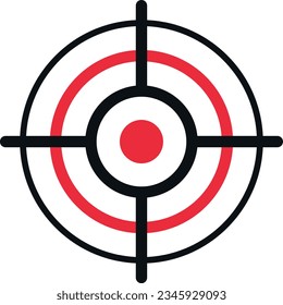 Vector illustration of a target icon for target shooting. Firearm sight.