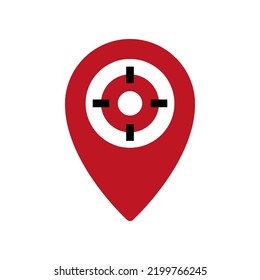 vector illustration of target location, map pin icon vector