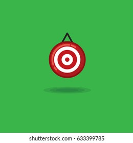 Vector illustration target on a green background. Illustration of a target, archery