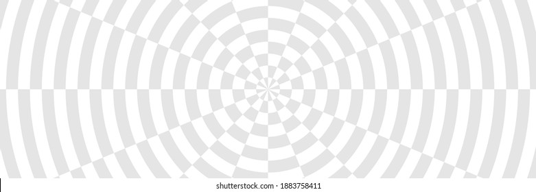 Vector illustration of target pattern with optical illusion. Op art abstract background. Long horizontal banner.