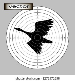 Vector illustration of Target rabbit, duck attraction Darts, shoot at target instead of hunting animals