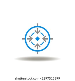 Ilustración vectorial del objetivo. Símbolo de objetivo, objetivo, propósito. Icono de logro, precisión.