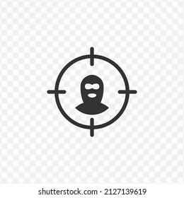 Vector illustration of targeting the thief icon in dark color and transparent background(png).