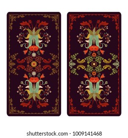 Vector illustration for Tarot and playing cards. Template for invitations, posters. Tarot cards