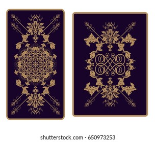 Vector illustration for Tarot and playing cards. Design for cards, invitations, labels