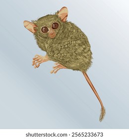 vector illustration of the tarsier spectrum, a typical animal from Sulawesi, Indonesia