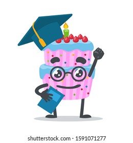 Vector illustration of tart cake, happy graduation