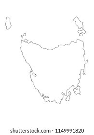 Vector Illustration Tasmania Map Stock Vector (Royalty Free) 1149991820 ...