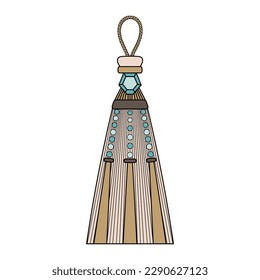 Vector illustration tassel. decorative curtain brushes, window decor, vector decorative curtain tassels