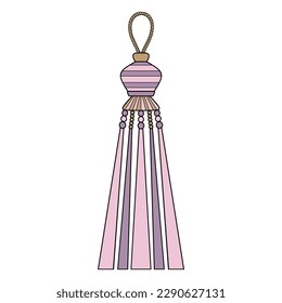 Vector illustration tassel. decorative curtain brushes, window decor, vector decorative curtain tassels