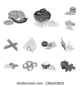 Vector illustration of taste and cooking icon. Collection of taste and seasonin stock symbol for web.