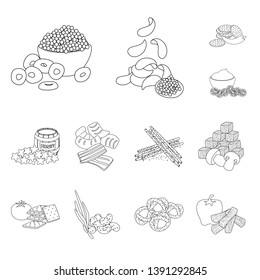 Vector illustration of taste and crunchy logo. Set of taste and cooking stock symbol for web.