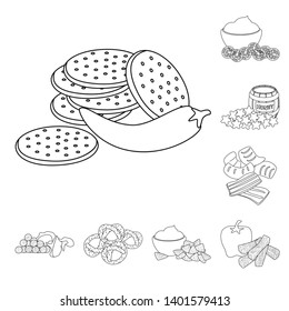 Vector illustration of taste and crunchy logo. Set of taste and cooking stock vector illustration.