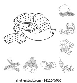 Vector illustration of taste and crunchy logo. Set of taste and cooking vector icon for stock.