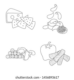 Vector illustration of taste and crunchy logo. Collection of taste and cooking vector icon for stock.