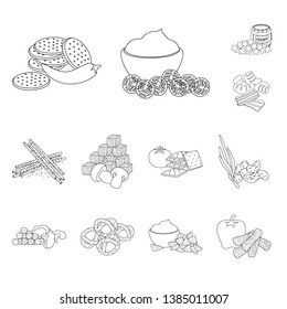 Vector illustration of taste and crunchy sign. Collection of taste and cooking stock vector illustration.