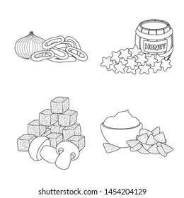 Vector illustration of taste and crunchy symbol. Set of taste and cooking vector icon for stock.
