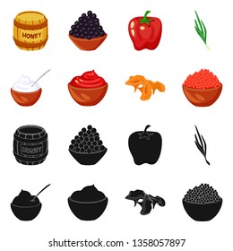 Vector illustration of taste and product icon. Collection of taste and cooking stock symbol for web.