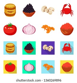 Vector illustration of taste and product icon. Collection of taste and cooking stock vector illustration.