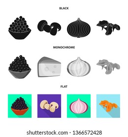Vector illustration of taste and product icon. Set of taste and cooking stock symbol for web.