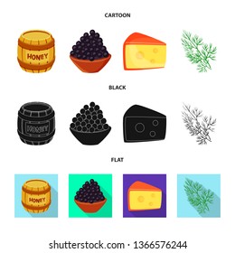 Vector illustration of taste and product icon. Set of taste and cooking stock vector illustration.