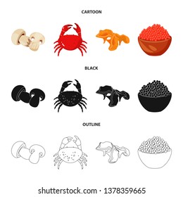 Vector illustration of taste and product icon. Collection of taste and cooking vector icon for stock.