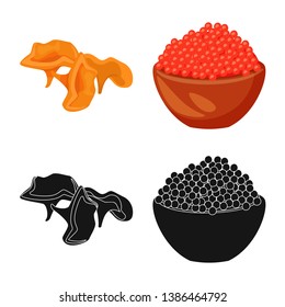 Vector illustration of taste and product icon. Collection of taste and cooking vector icon for stock.