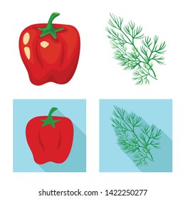 Vector illustration of taste and product icon. Collection of taste and cooking stock symbol for web.