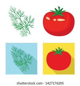 Vector illustration of taste and product icon. Collection of taste and cooking stock symbol for web.