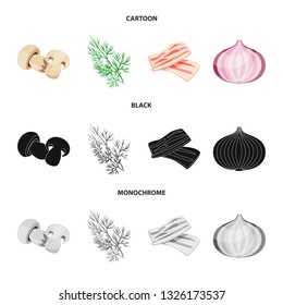 Vector illustration of taste and product logo. Set of taste and cooking vector icon for stock.