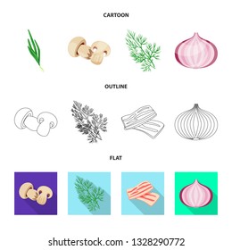 Vector illustration of taste and product logo. Collection of taste and cooking vector icon for stock.