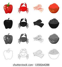 Vector illustration of taste and product logo. Collection of taste and cooking vector icon for stock.