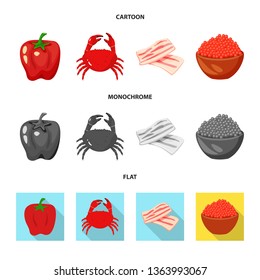 Vector illustration of taste and product logo. Set of taste and cooking stock vector illustration.